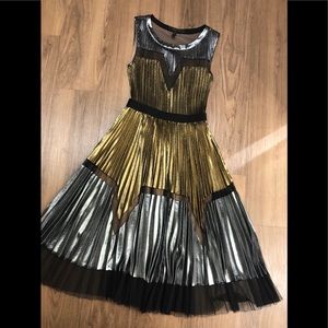 BCBG metallic midi dress